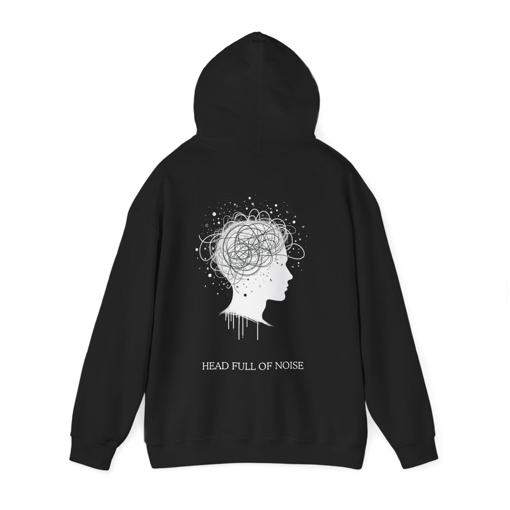 HEAD FULL OF NOISE Hoodie black unisex graphic streetwear hoodie Rebuild Era