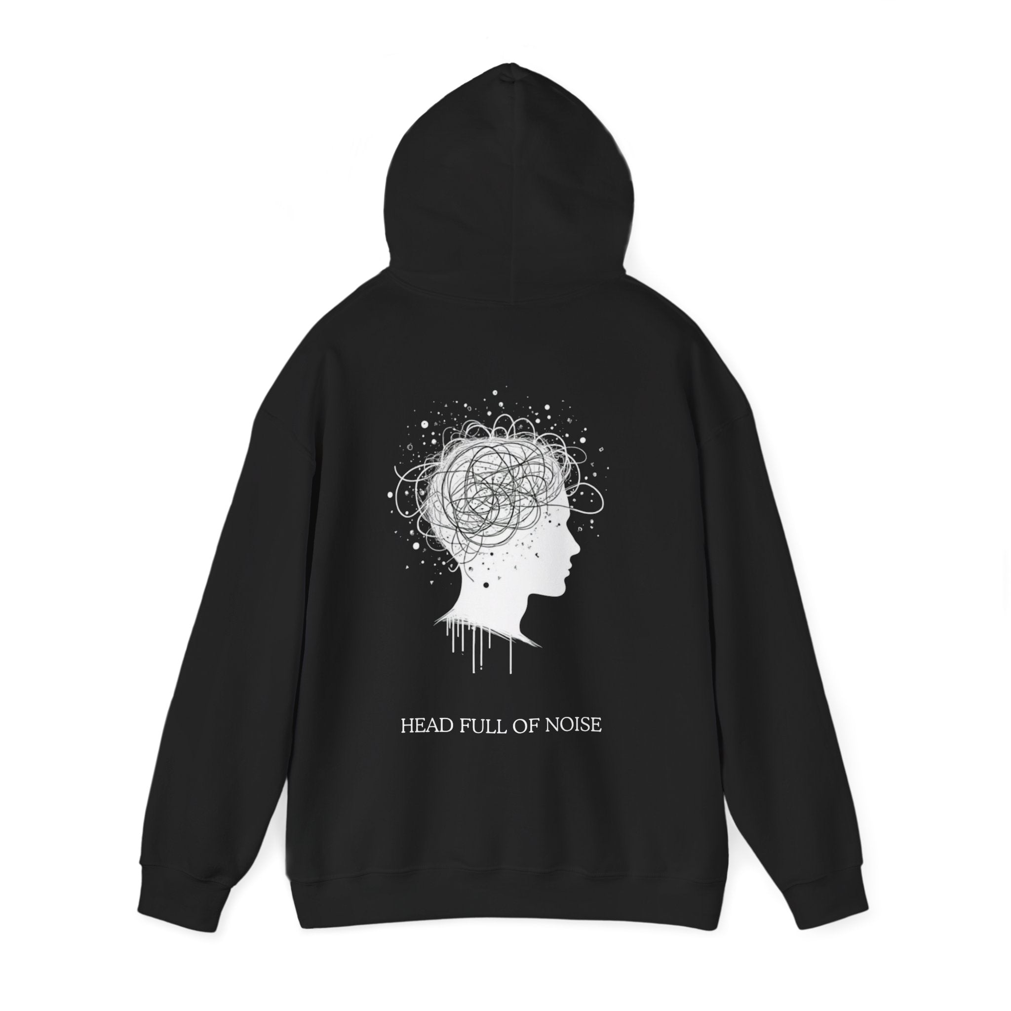 HEAD FULL OF NOISE Hoodie black unisex graphic streetwear hoodie Rebuild Era
