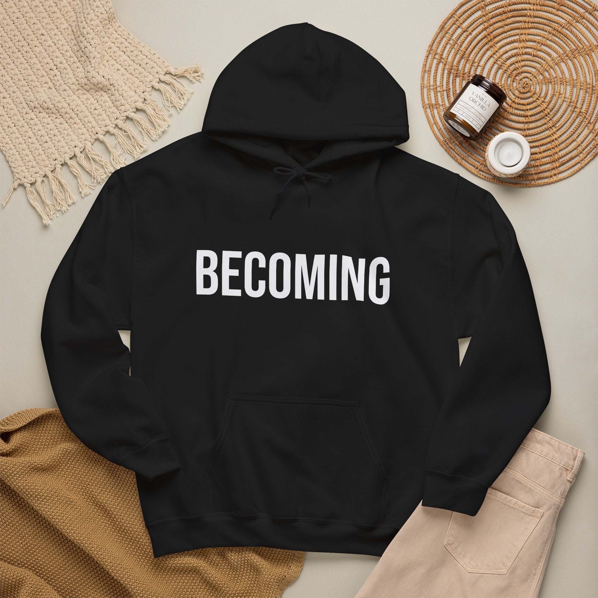 BECOMING //HOODIE
BECOMING Hoodie black unisex graphic streetwear hoodie Rebuild Era