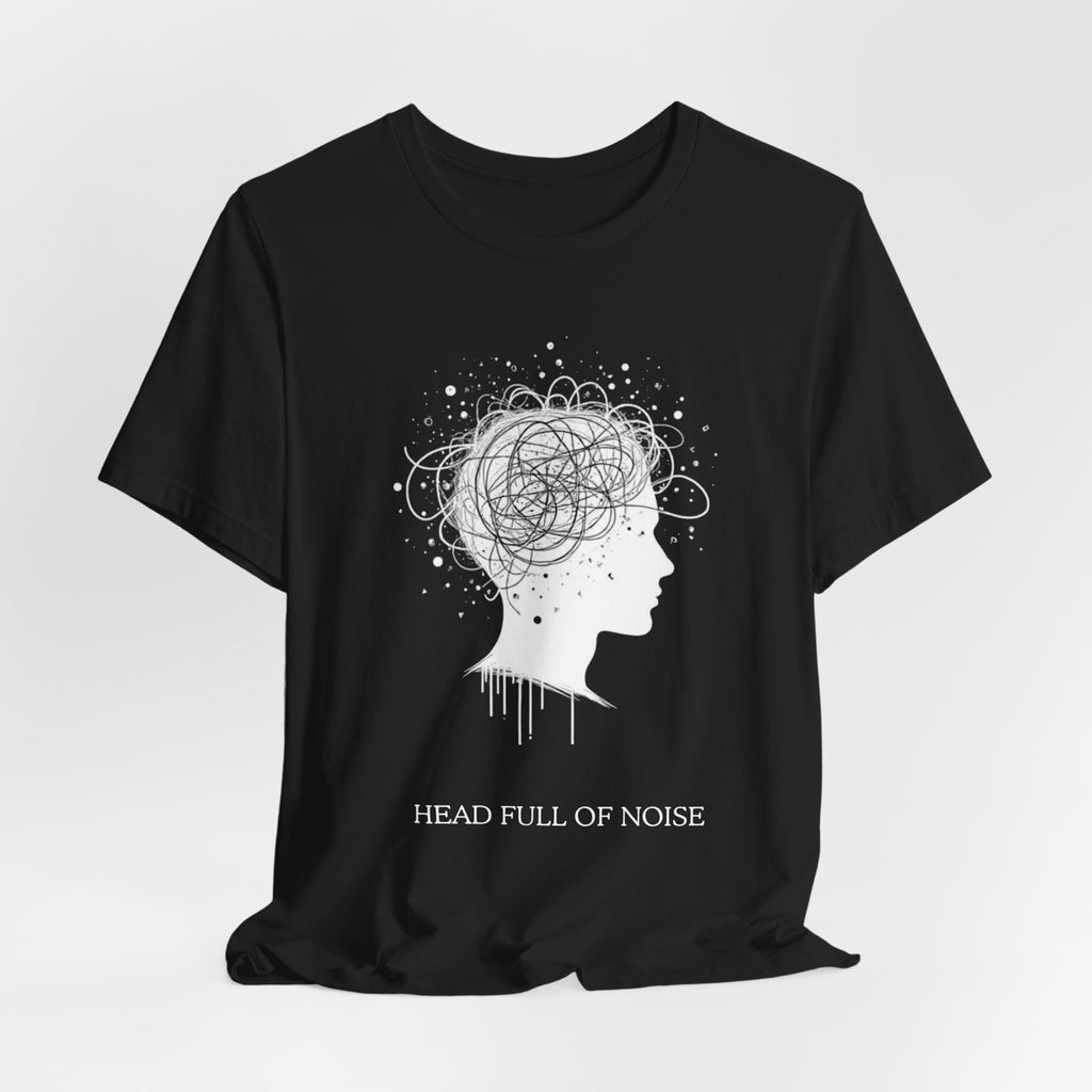 HEAD FULL OF NOISE //TEE
HEAD FULL OF NOISE Tee black unisex graphic streetwear t-shirt Rebuild Era