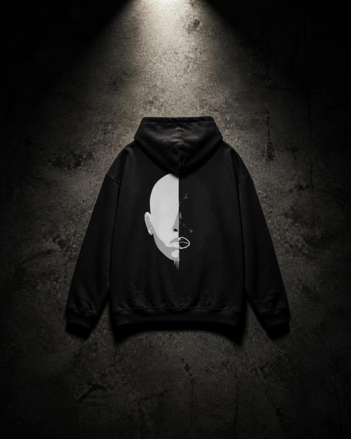 DIVIDED SELF Hoodie black unisex graphic streetwear hoodie Rebuild Era