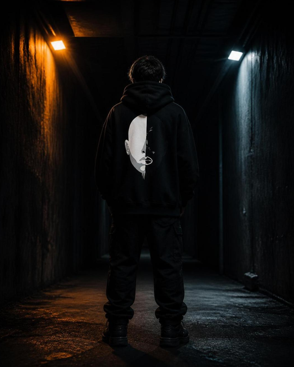 DIVIDED SELF Hoodie black unisex graphic streetwear hoodie Rebuild Era