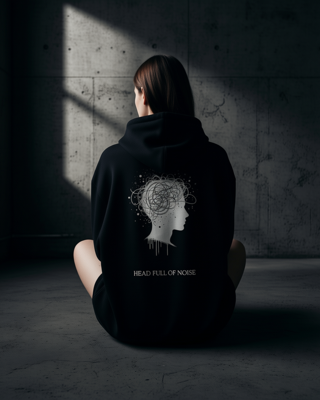 HEAD FULL OF NOISE Hoodie black unisex graphic streetwear hoodie Rebuild Era