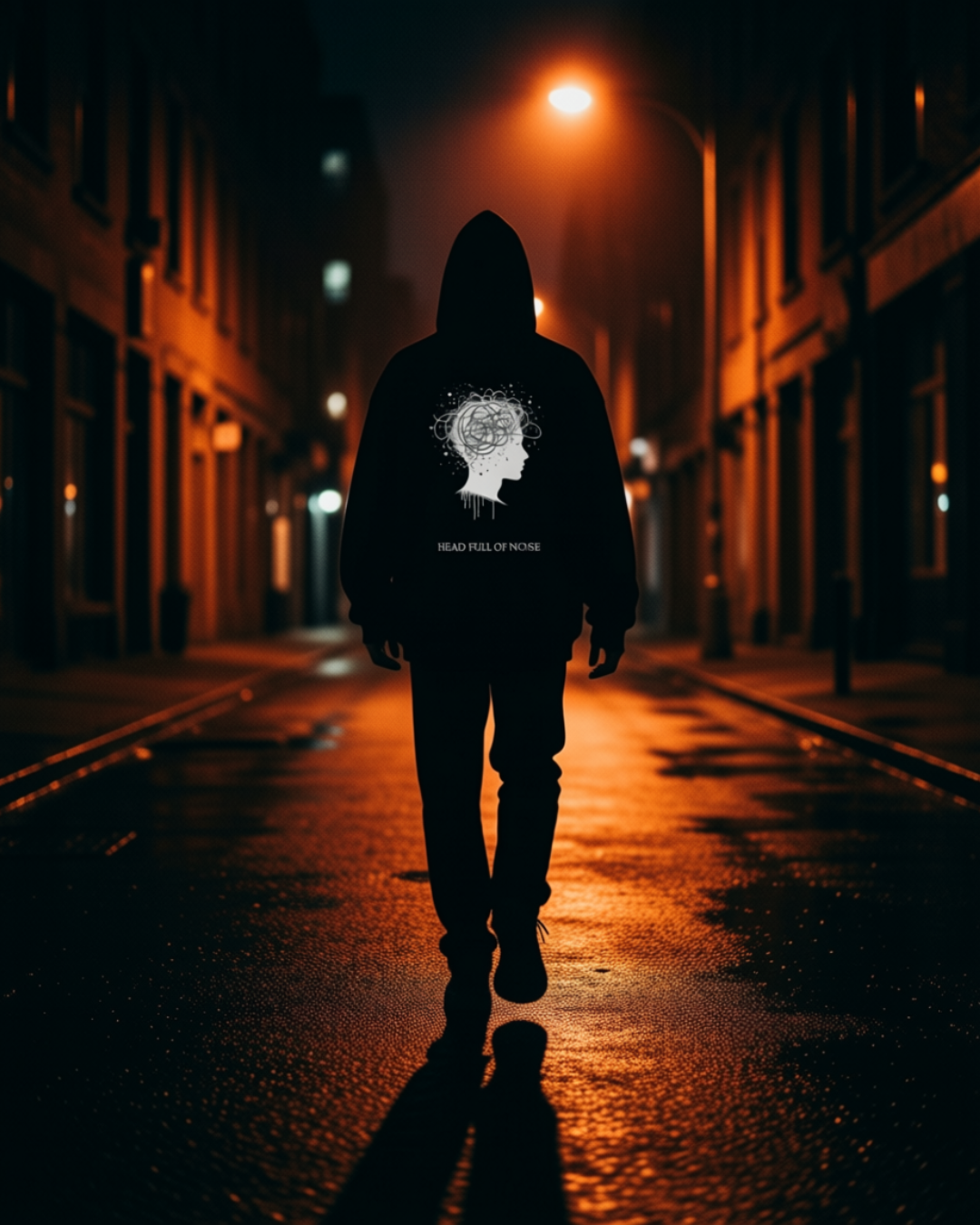 HEAD FULL OF NOISE Hoodie black unisex graphic streetwear hoodie Rebuild Era