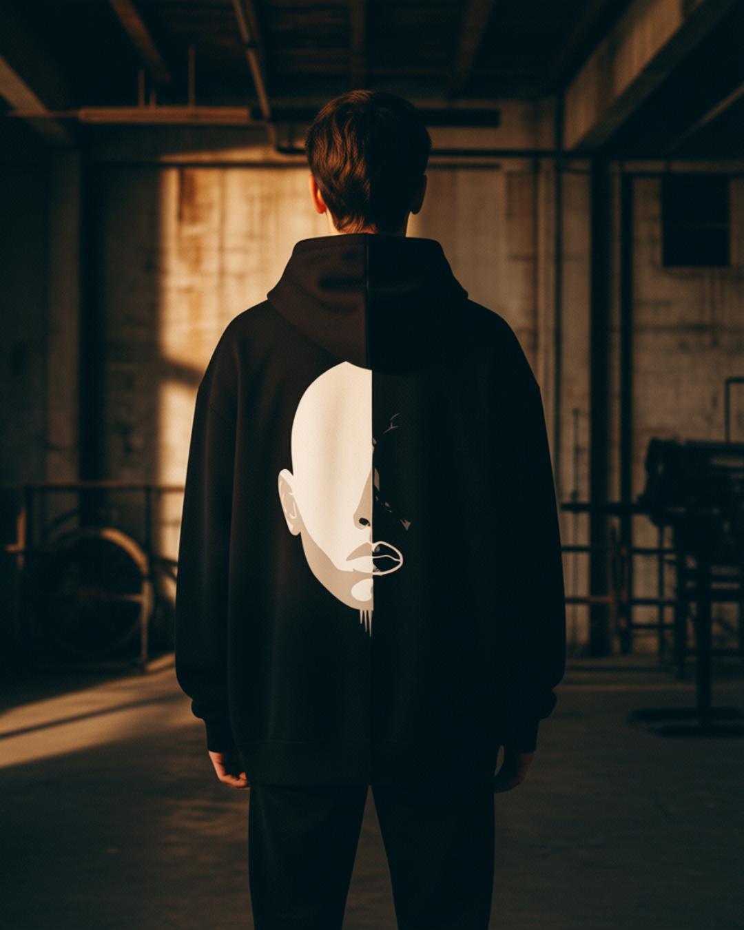 DIVIDED SELF Hoodie black unisex graphic streetwear hoodie Rebuild Era