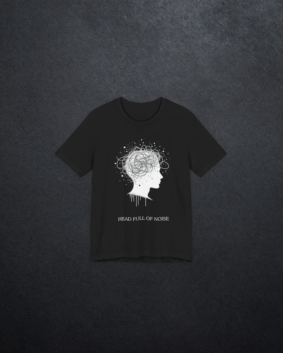 HEAD FULL OF NOISE //TEE
HEAD FULL OF NOISE Tee black unisex graphic streetwear t-shirt Rebuild Era
